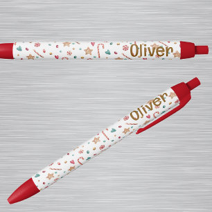 Name    Cute Holiday Cookies and Candy Pattern Ink Blue Ink Pen