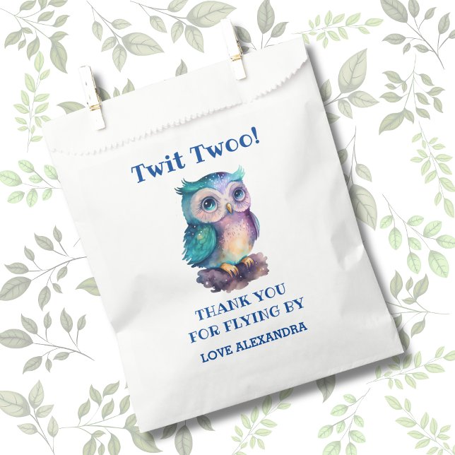 Name Cute Woodland Animal Owl Birthday Thank You Favour Bags (Creator Uploaded)