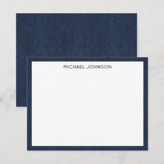 Name || Dark Blue Denim Print Frame Border Card