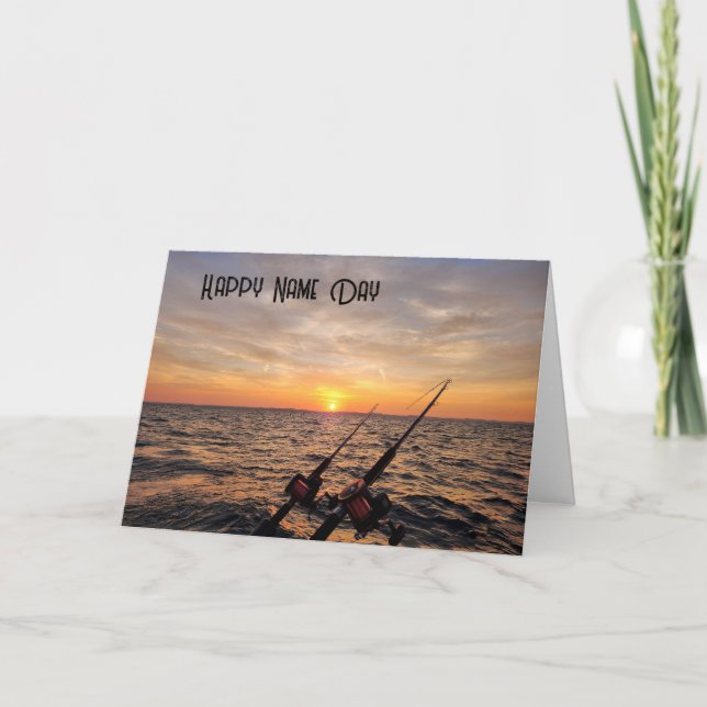 Name Day Fishing Poles Card (Front)