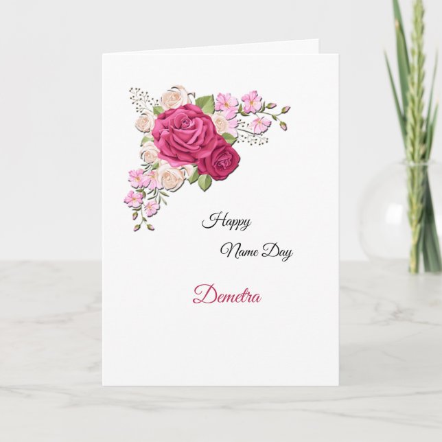 Name Day Floral Card (Front)