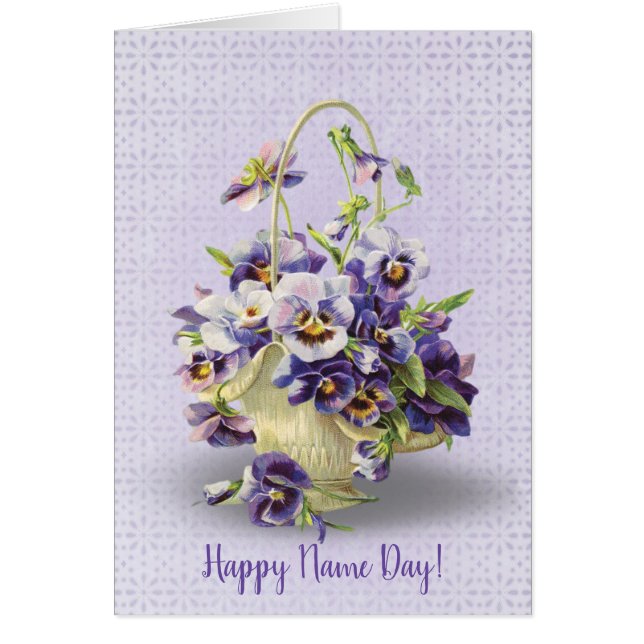 Name Day pansy basket (Front)