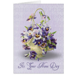 Name Day pansy basket
