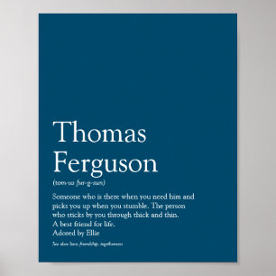 Name Definition Modern Typographic Blue Poster