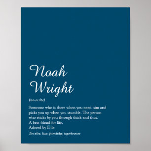 Name Definition Script Modern Blue Fun Poster