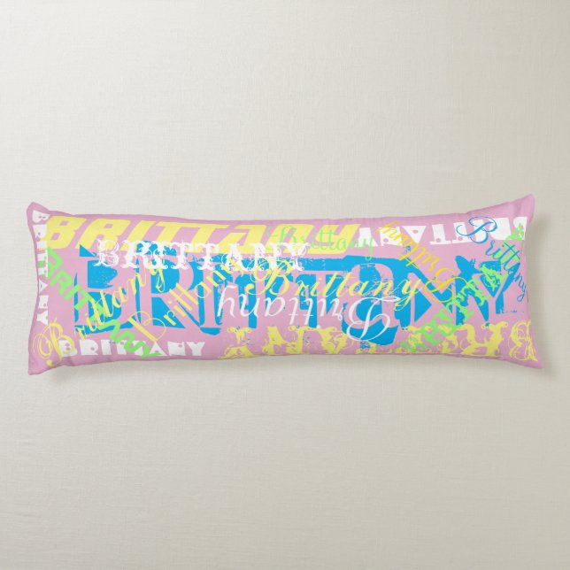 Name Design Body Pillow Soft Double Sided Pastels (Back)