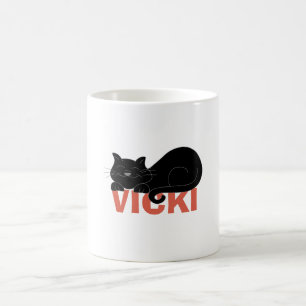 Name design with cat element coffee mug