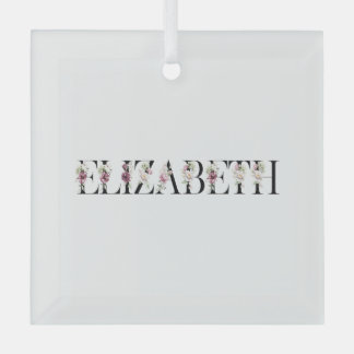 Name Elizabeth Glass Tree Decoration