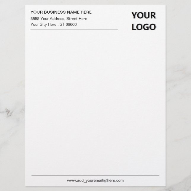 Name Email Address Business Letterhead Template (Front)