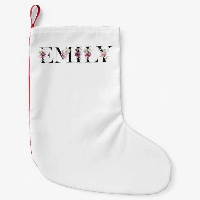 Name Emily Small Christmas Stocking (Front)