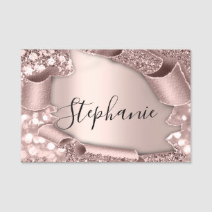 Name Event Rose Glam Glitter 3D Wedding Tag