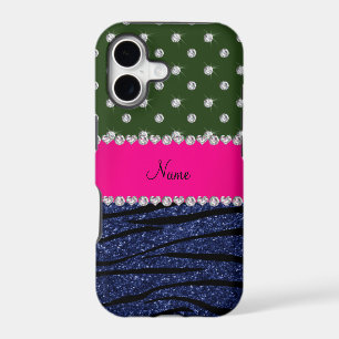 Name forest green diamonds zebra navy blue glitter