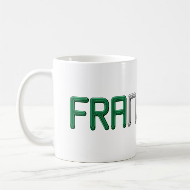 Name Francesco Italian Flag Colours Typography Coffee Mug (Left)