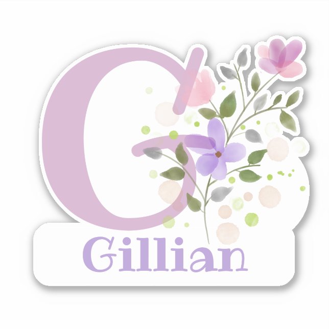 Name Gillian & Initial with Floral Design (Front)