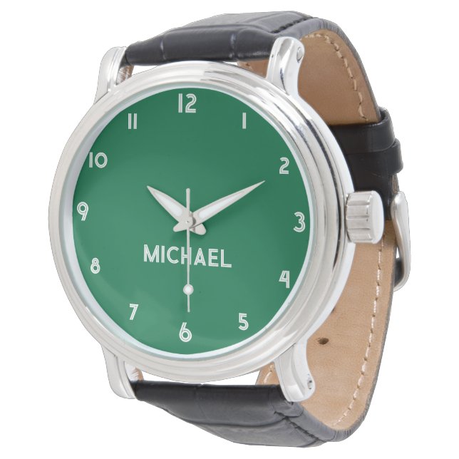 Name Girl Boy Women Men | Bottle Green Stylish Watch (Angled)