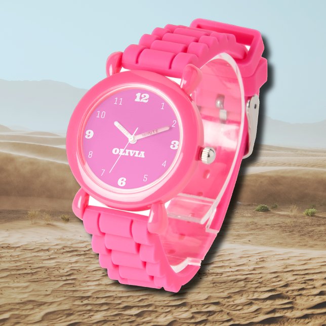 Name Girl Boy Women Men | Neon Pink Stylish Watch (Creator Uploaded)