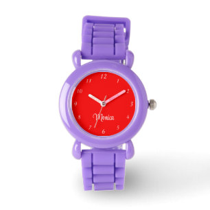 Name Girl Boy Women Men   Red Elegant Modern  Watch