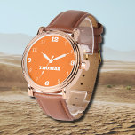 Name Girl Boy Women Men | Sunset Orange Stylish Watch<br><div class="desc">Personalised Name Girl Boy Women Men | Neon Sunset Orange Yellow Elegant Modern Watch | Classic | Elegant | Trendy | Stylish | Gift. You can choose to add your name, the name of a loved one, or a special message. Whether it's a heartfelt gift for someone dear to you...</div>