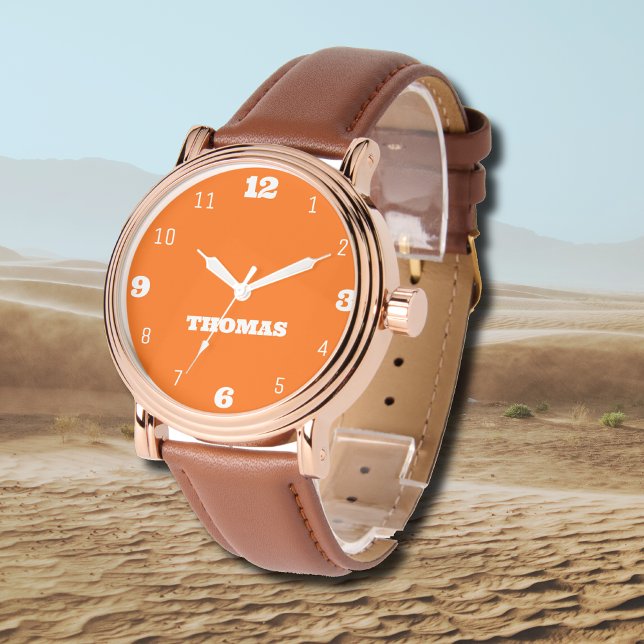 Name Girl Boy Women Men | Sunset Orange Stylish Watch (Creator Uploaded)