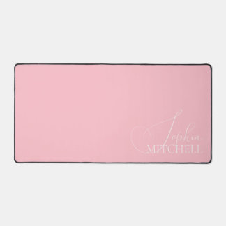 Name Girly Script Pink Desk Mat