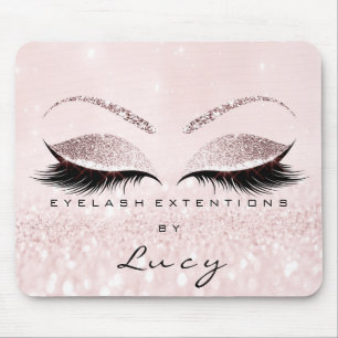 Name Glitter Makeup Beauty Studio Lash Pink Rose Mouse Mat