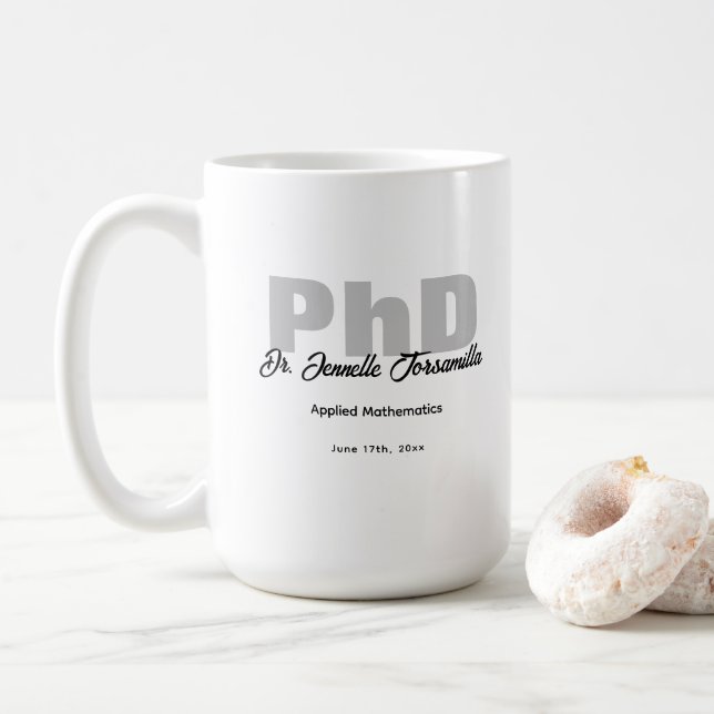 Name Graduate Keepsake PhD Coffee Mug (With Donut)