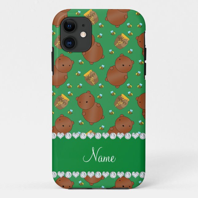 Name green bears honeypots bees pattern Case-Mate iPhone case (Back)