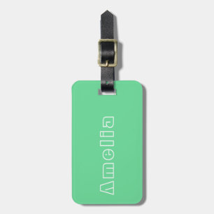 Name Green Bright Modern Simple Luggage Tag