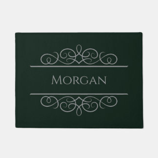 Name Green Elegant Custom Doormat | Editable
