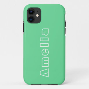 Name Green Modern Simple Typography iPhone 11 Case