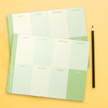 Name Green School Weekly Planner Notepad<br><div class="desc">The ultimate addition to your pretty school supplies. Perfect for organising your back to school supplies, this planner is a school must-have. Ideal for school supplies high school and cute school supplies enthusiasts, it brings an aesthetic touch to your routine. Suitable for middle school supplies, college school supplies, and preppy...</div>