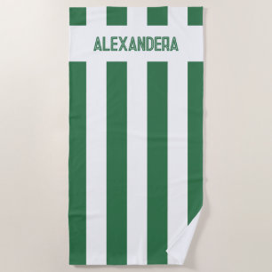 Name Green Tropical Bachelorette Bridesmaid  Beach Towel