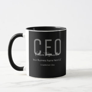 Name Grey Black CEO  Coffee Mug