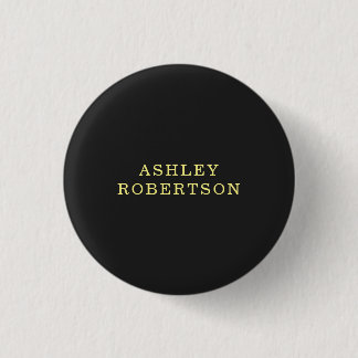 Name Grey Yellow Professional Stylish Minimalist 3 Cm Round Badge