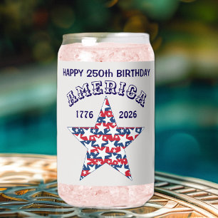 Name    Happy 250th Birthday America Navy Blue Can Glass