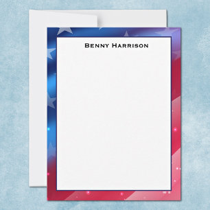 Name, Happy Birthday America Patriotic Flat Card