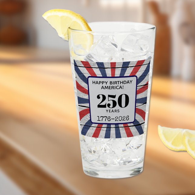 Name || Happy Birthday America Starburst Pint Glass (Creator Uploaded)