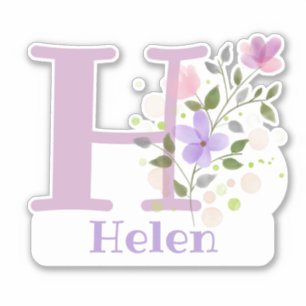 Name Helen & Initial with Floral Design