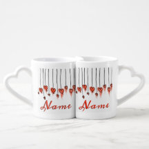 Name Here Fun Hearts Red And White Couples