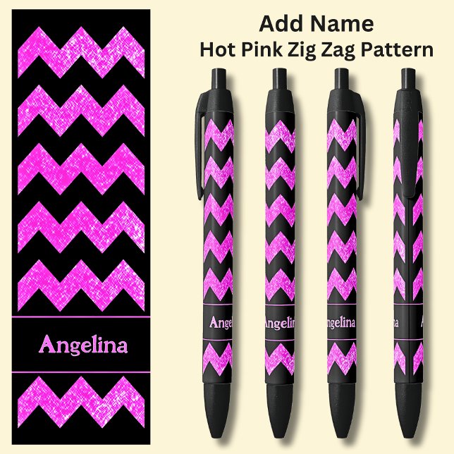 Name  Hot Pink Zig Zag on Black Ink Pen (Creator Uploaded)