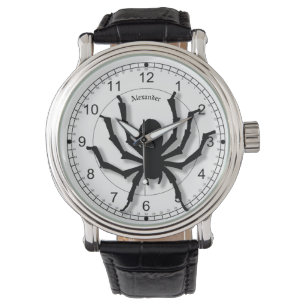 Name: Huge Halloween Spider Black & White Watch