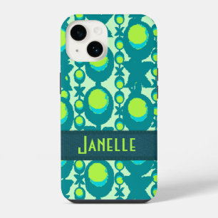 Name hugs and cuddles peacock green iPhone 14 case