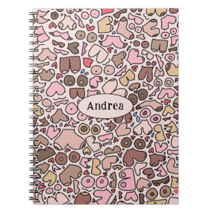 Name humor neutral breast pattern notebook