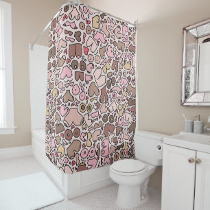 Name humour neutral breast pattern shower curtain