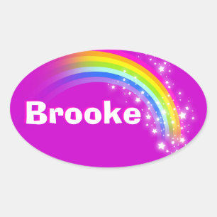 Name ID Brooke purple pink rainbow stickers