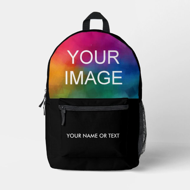 Name Image Photo Picture Simple Custom Template Printed Backpack (Front)