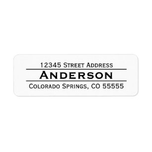 Name in Centre - Return Address Label