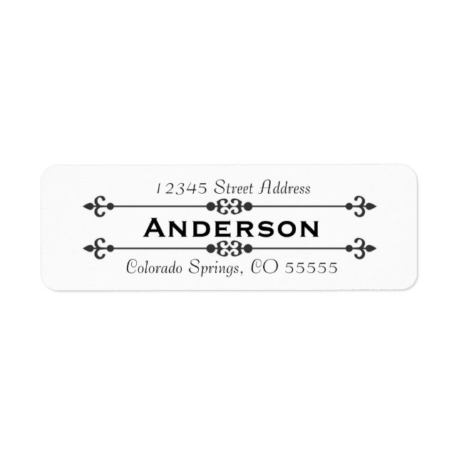 Name in Centre - Return Address Label (Front)