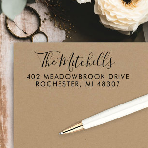 Name in Hand Lettered Script Return Address Self-inking Stamp