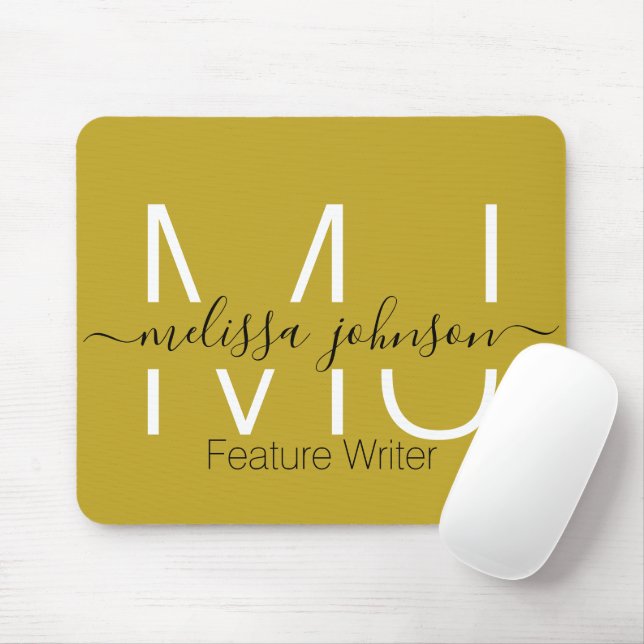 Name in letters occupation  mouse mat (With Mouse)